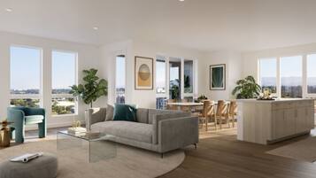 Apartamento de lujo, 1 habitación, no fumadores, cocina | Sala de estar | Una Smart TV