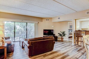 TV, DVD player, stereo