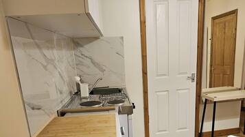 Apartment | Private kitchen | Fridge, microwave, electric kettle, toaster
