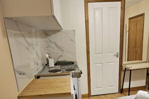 Apartment | Private kitchen | Fridge, microwave, electric kettle, toaster