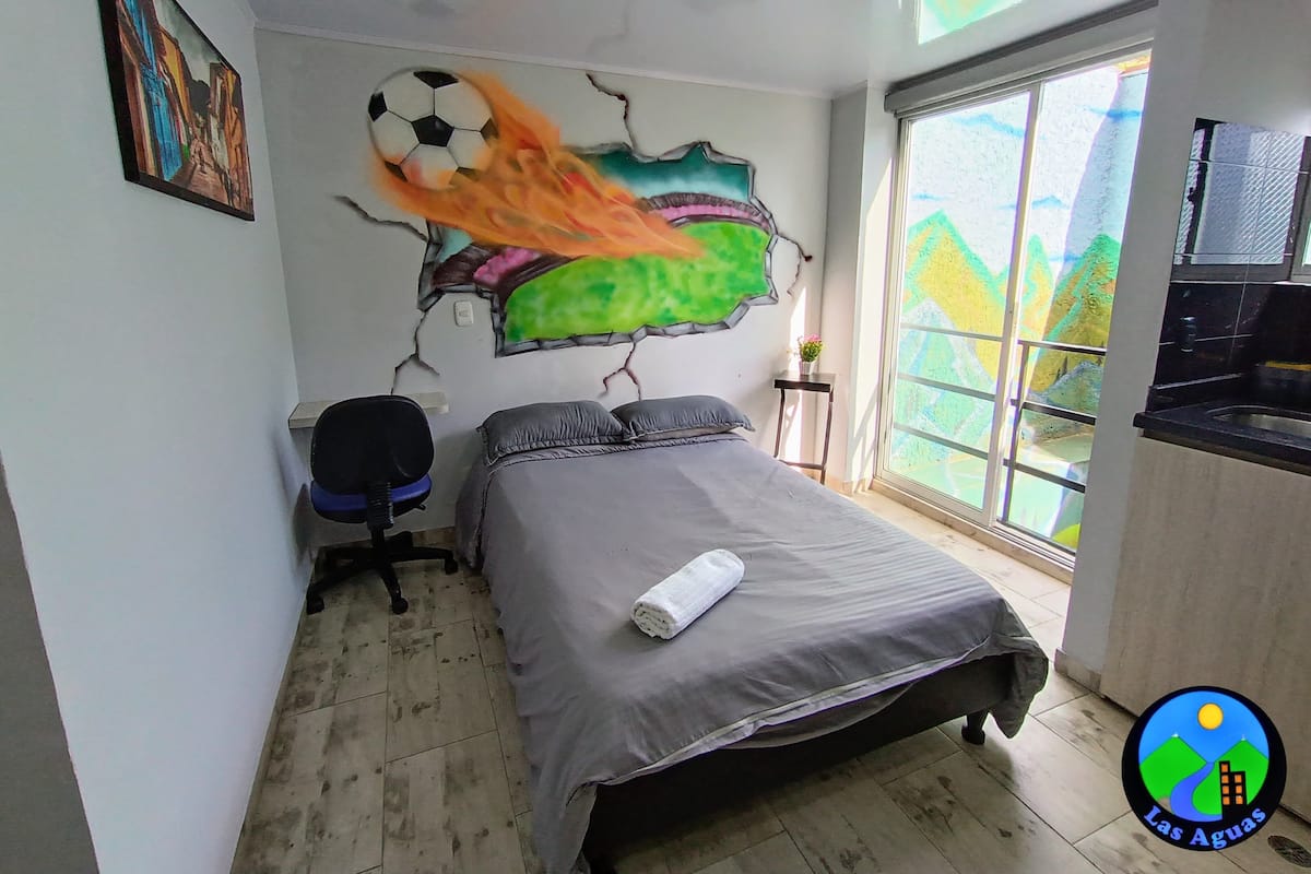스튜디오, 산 전망 (Private Back semi Balcony) | 책상, 노트북 작업 공간, 무료 WiFi