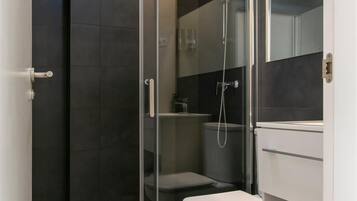 Dusche, Haartrockner, Handtücher