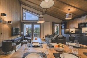 Interior - Wifi, swimming pool, sauna, hammam, terrace, balcony, parking, tv, ski locker, 77m², Megève (Megève)