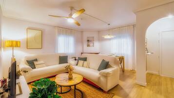 Televisie en een open haard