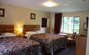 Room with Two Queen Beds - River  View | Pillowtop beds, iron/ironing board, free WiFi, bed sheets