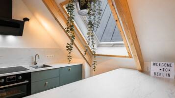 Fridge, oven, stovetop, dishwasher