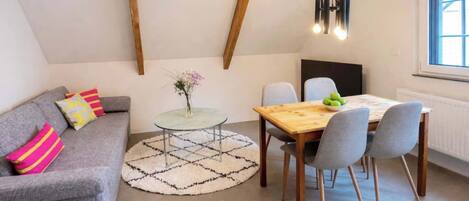 Televisión, libros y oficina