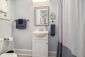 Hair dryer, towels