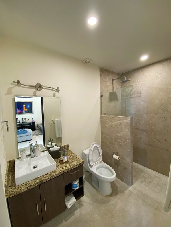 Towels, soap, toilet paper