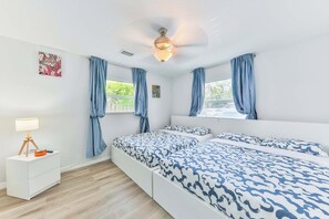3 soverom, strykejern/-brett, reiseseng for barn og wi-fi (inkludert)