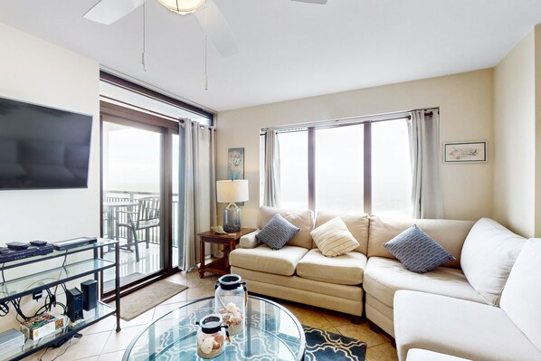 TV, DVD player, foosball - Coastal condo with ocean views, beach access, jetted tub, pool & hot tub (North Myrtle Beach)