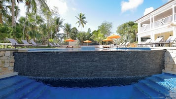 2 outdoor pools, sun loungers