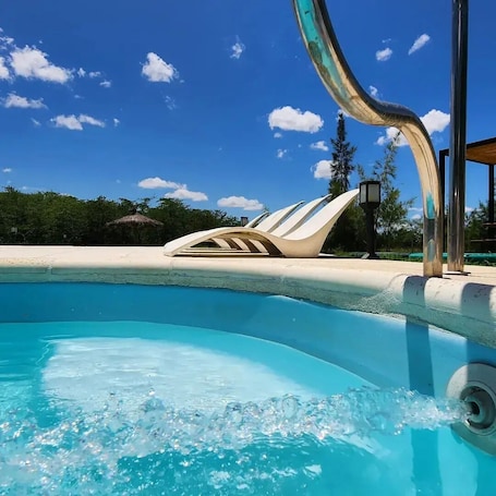 Pool. La Deseada Cabins. Ranchos Bs As