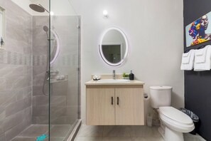 House, Non Smoking, Sea View | Bathroom | Shower, rainfall showerhead, soap, shampoo - Sunset at ArecaHomes~ Beach Access~ Pool & Water Park (Discovery Bay)