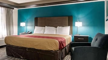 Single Room, 1 King Bed, Non Smoking, Microwave | Desk, blackout drapes, soundproofing, iron/ironing board