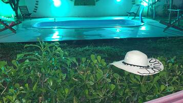 Outdoor pool, pool loungers