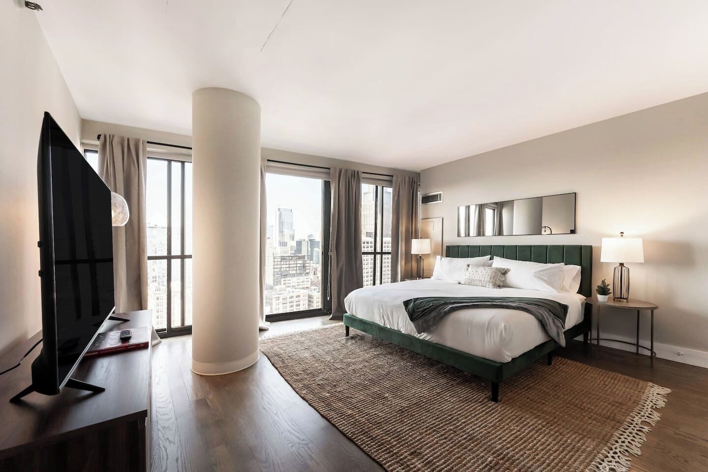 Desk, iron/ironing board, travel crib, free WiFi