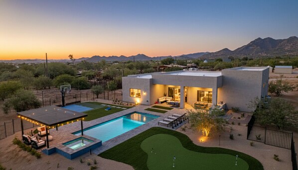 Exterior - Lux Home |Heated Pool|Spa|Golf Sim|Bball Court (Cave Creek)