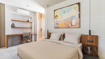 Villa Deluxe, 1 habitación, no fumadores | 1 dormitorio, ropa de cama de alta calidad, caja fuerte y escritorio