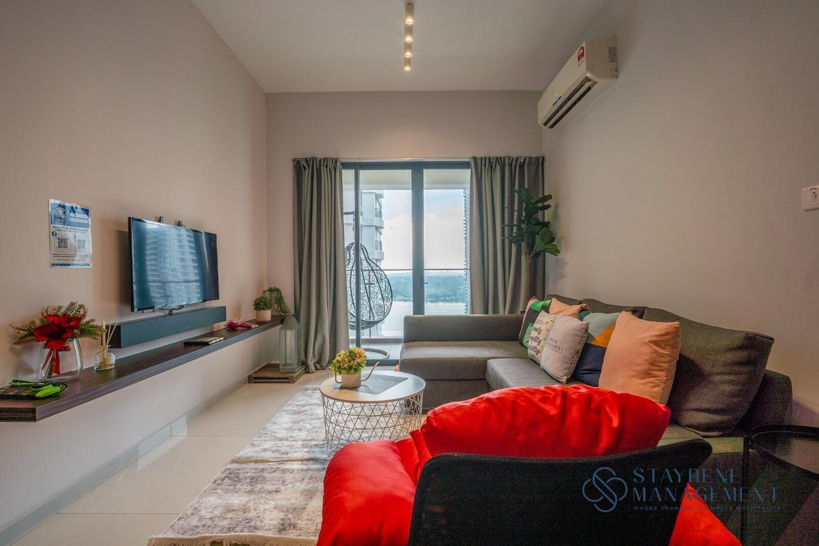 Family Apartment, 2 Bedrooms, Non Smoking, Balcony | Living area | 40-inch Smart TV with digital channels, Netflix, streaming services