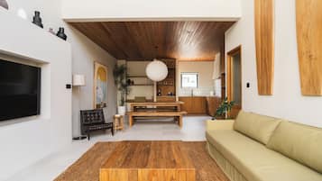 Deluxe Villa, 1 Bedroom, Non Smoking, Air conditioning | Living area | 65-inch Smart TV with digital channels