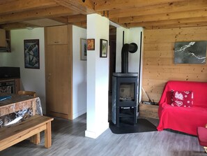TV, fireplace, foosball, books
