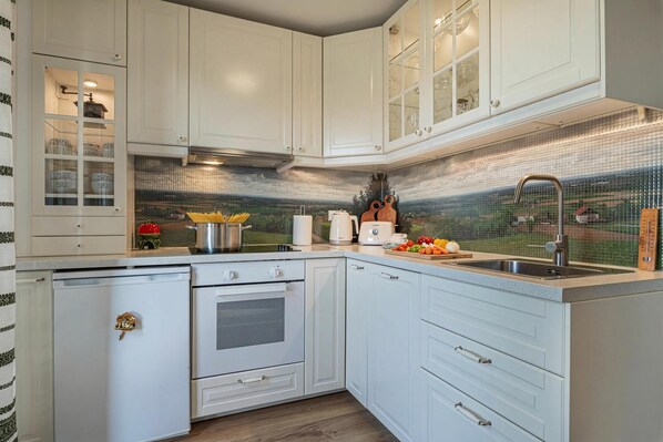 Family House, Multiple Bedrooms (Holiday house VilAna with Jacuzzi) | Private kitchen | Fridge, oven, stovetop, dishwasher