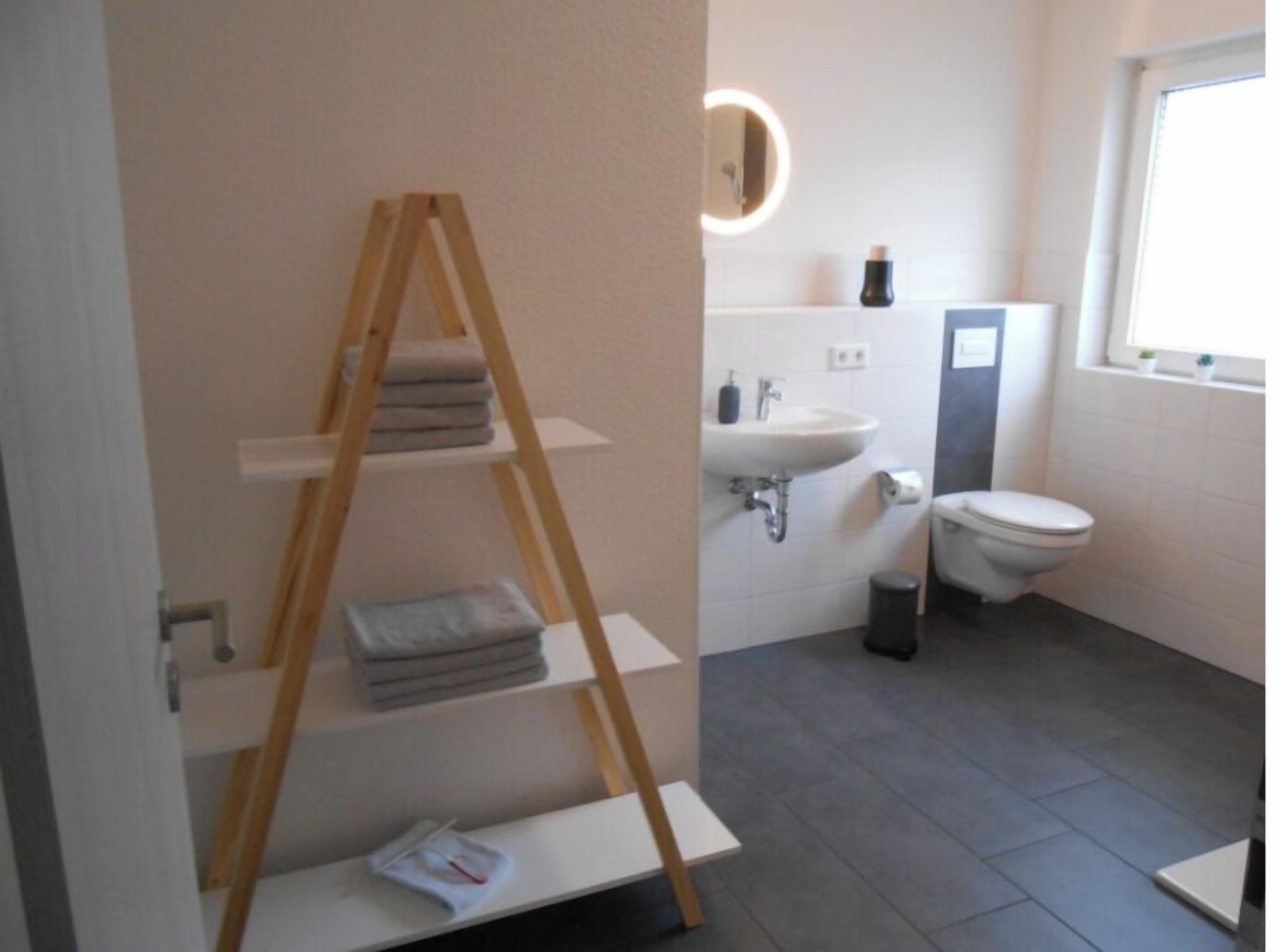 Douche, séchoir à cheveux, papier de toilette