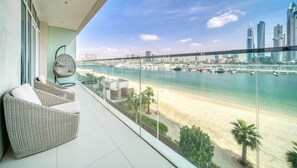 Deluxe Apartment, 1 Bedroom, Harbor View | Balcony view - Sunrise Bay - Mint Stay (Dubai)