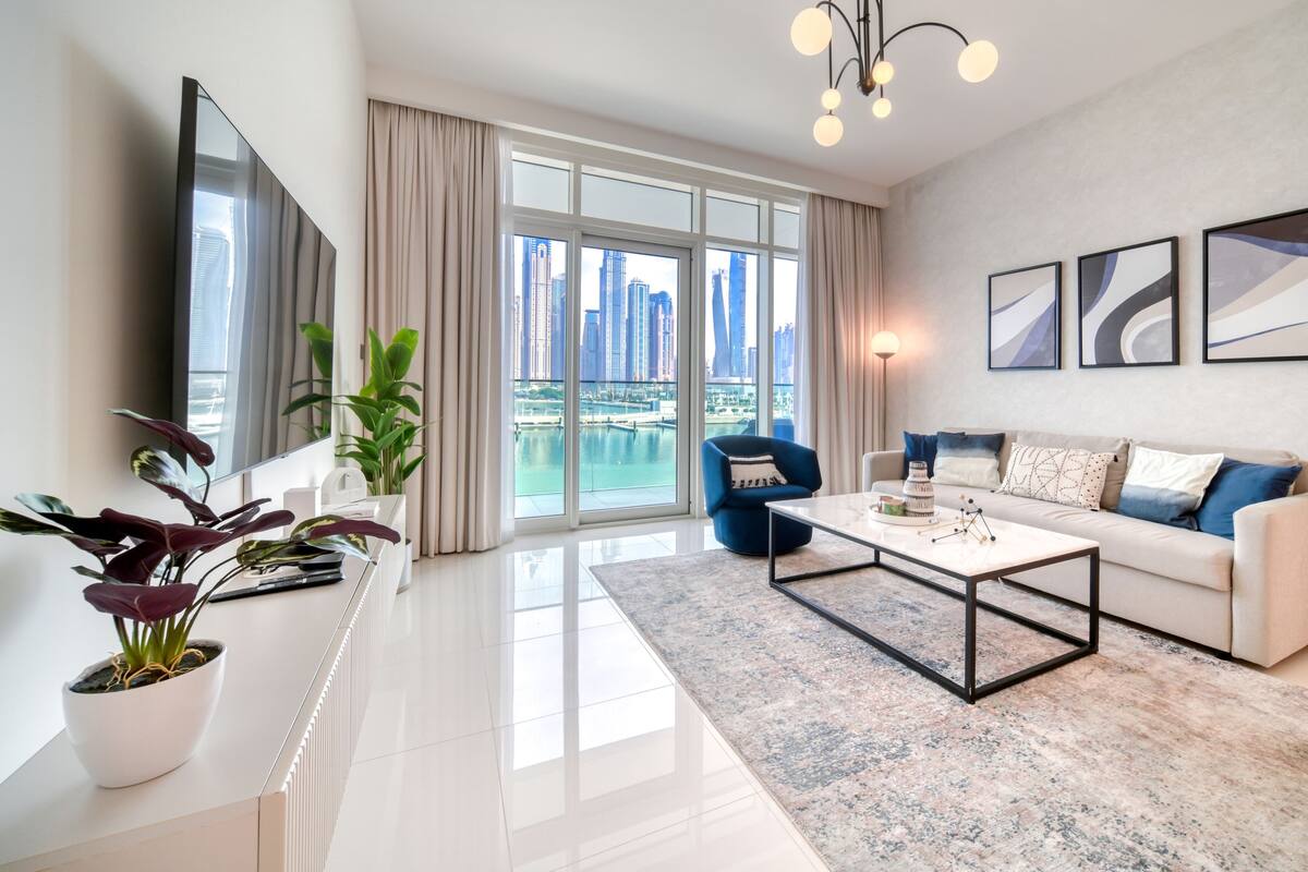 Apartamento Deluxe, 1 habitación, vistas al puerto | Zona de estar