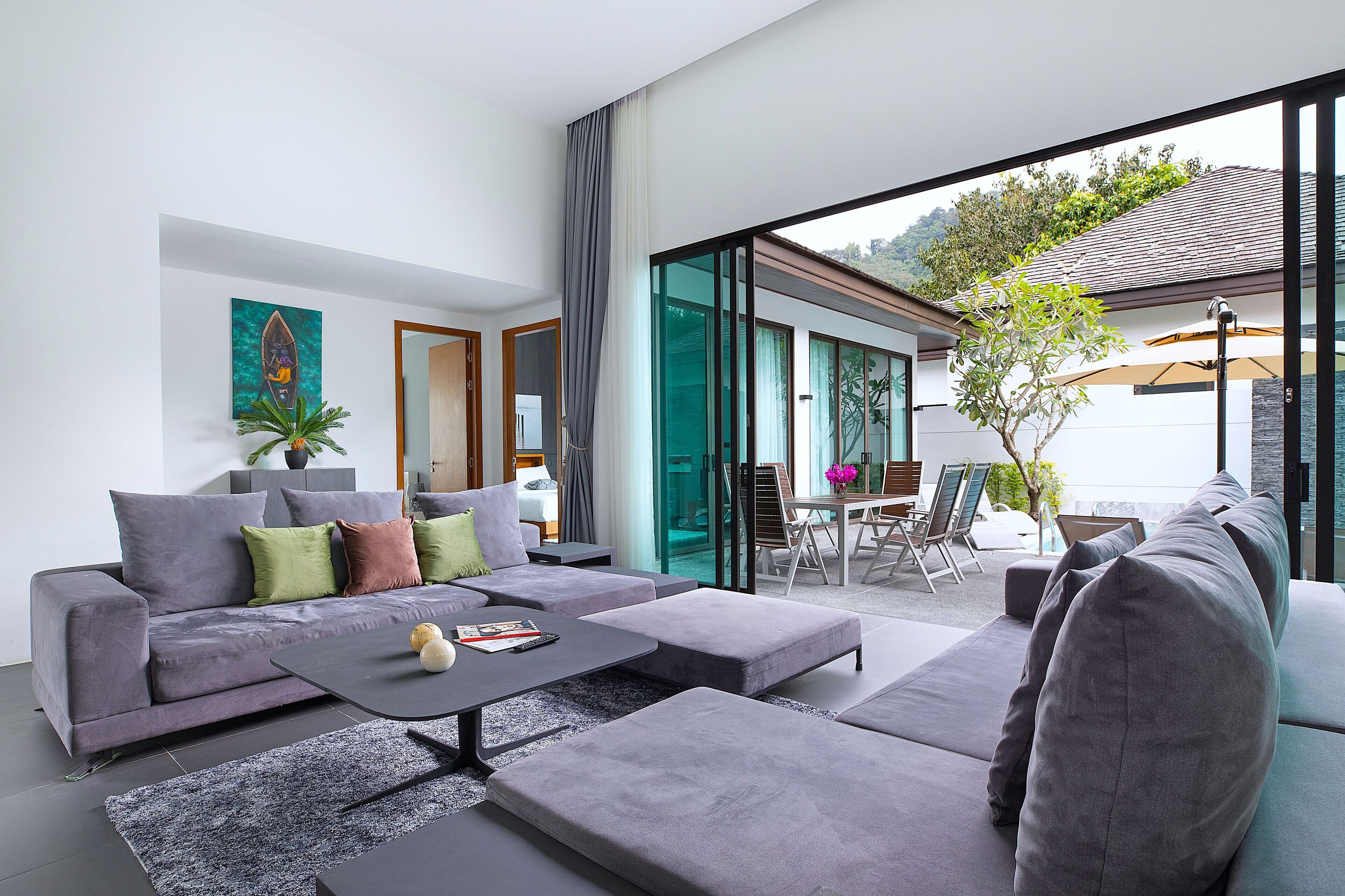 独特别墅, 3 间卧室, 泳池景观 | 起居区 | 平板电视