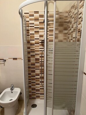 Dusche, Haartrockner, Bidet, Handtücher