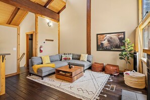 TV connectée, cheminée, médiathèque
