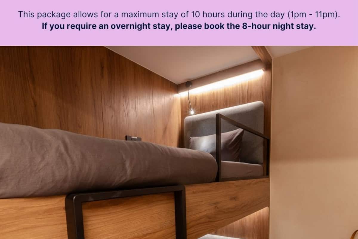 Single Bunk Cabin - 10 Hour Day Stay from 13:00-23:00 hrs (1pm-11pm) No Shower | Wi-Fi gratuit, draps fournis