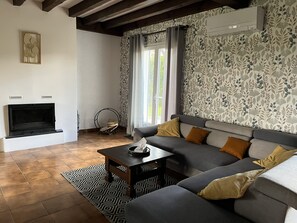 Fernseher, Kamin, Bücher