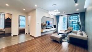 Luxury Apartment | Living area | 45-inch LCD TV with satellite channels - Apartment with residence (Hanoi)