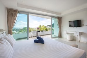 Exclusive Apartment, 2 Bedrooms, Balcony, Partial Sea View | View from room