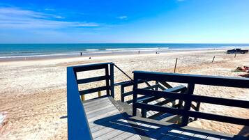 On the beach, beach towels