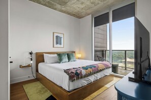 Condo, 1 King Bed with Sofa bed, Balcony, City View | 1 bedroom, hypo-allergenic bedding, blackout drapes, iron/ironing board - Modern Rainey St Oasis with Pool & Views (Austin)