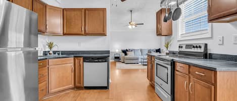 Microwave, oven, stovetop, dishwasher