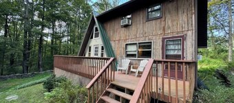 Peaceful and Private A-frame in the woods, not far from Elk Mountain Ski Resort!