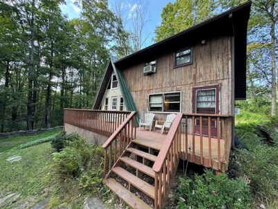 Peaceful and Private A-frame in the woods, not far from Elk Mountain Ski Resort!