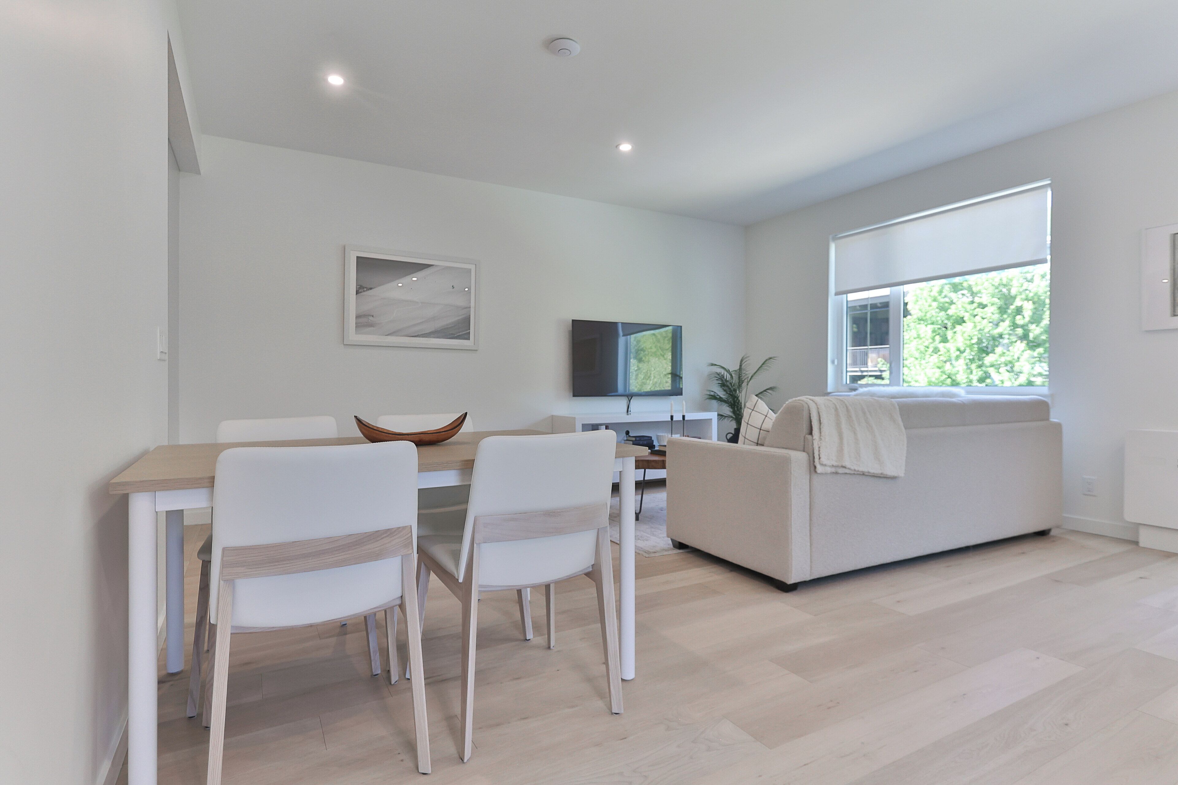 Basic-Apartment | Wohnbereich | 50-Zoll-Smart-TV mit Kabelempfang, Netflix, Pay-TV