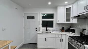 Fridge, microwave, oven, toaster