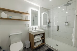Shower, hair dryer, towels, soap - Fun in Canyons Village-Pet friendly at Canyons Resort + Pool, Gym, and Game Room (Park City)