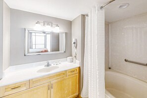 Hair dryer, towels
