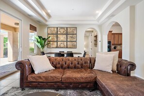 Smart TV, fireplace, video games, stereo
