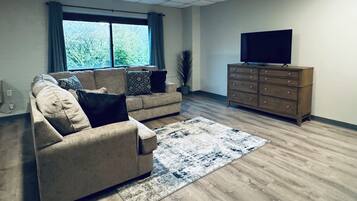 Smart TV, video games, foosball, video library