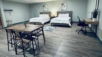 1 bedroom, desk, WiFi, bed sheets