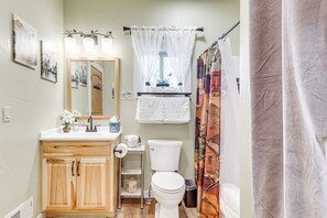 Hair dryer, towels